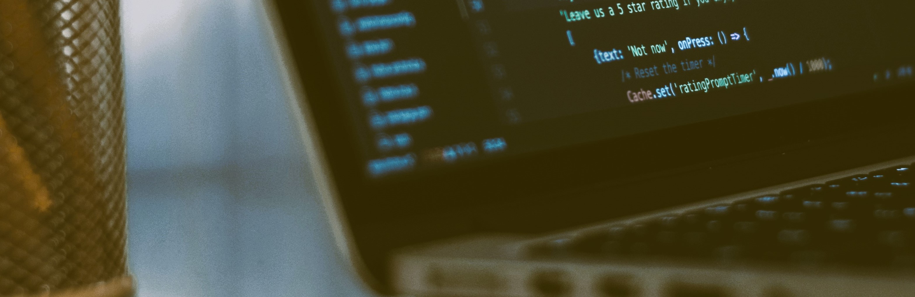 Laptop displaying code